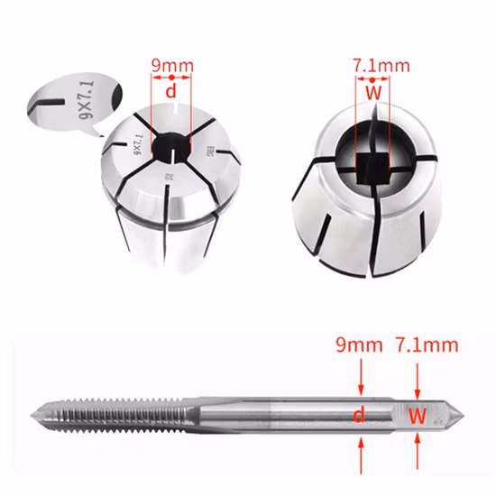Pinze di maschiatura Erg di precisione a grandezza naturale per portautensili Er25 Er32 Er40 Mandrino a pinza